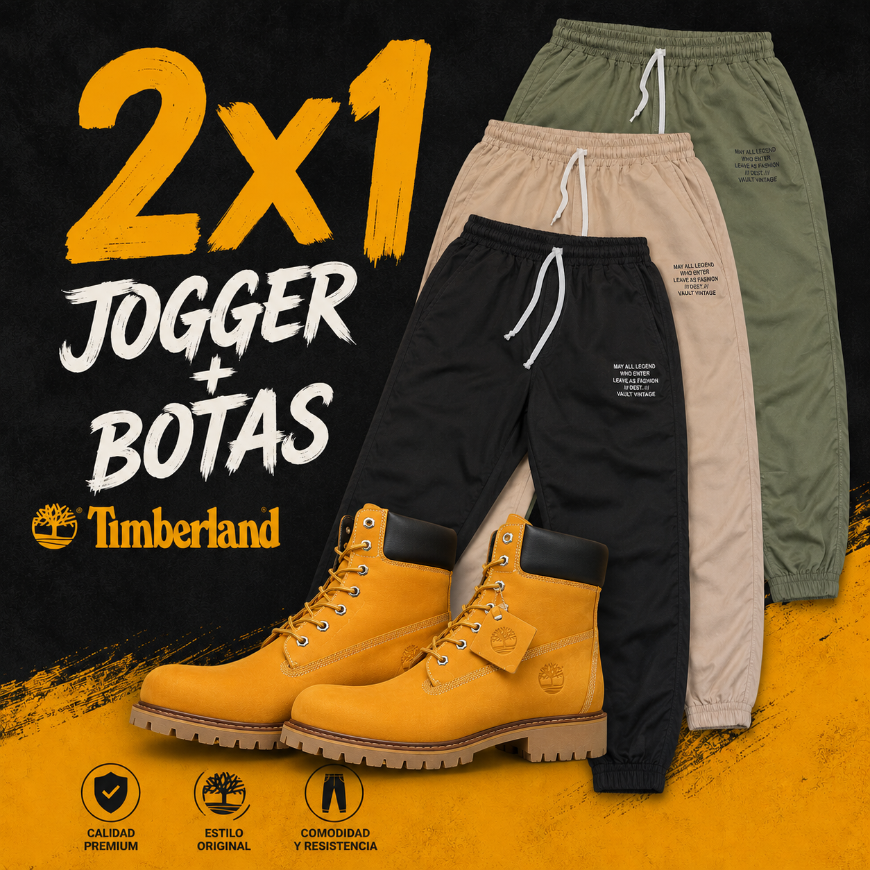 2X1 COMBO TIMBERLAND + JOGGER + CAJA